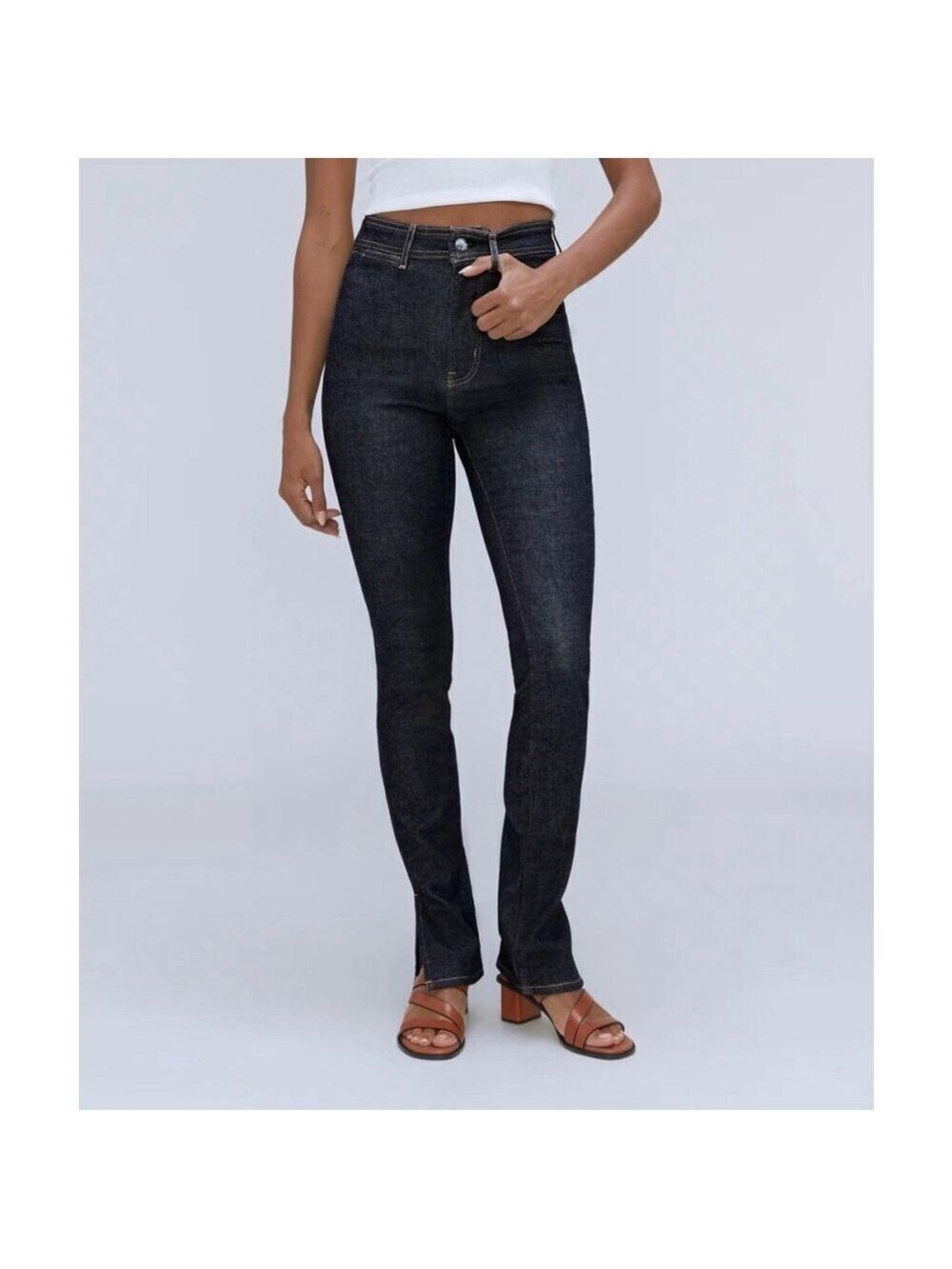 Everlane Women’s Way-High Skinny Split Hem Jean Dark Wash 30R